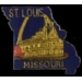 CITY OF ST LOUIS, MO WITH GATEWAY ARCH AND RIVERBOAT CITY PIN